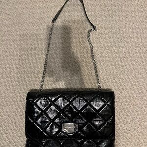 Michael Kora Black Quilted Chain Shoulder Bag